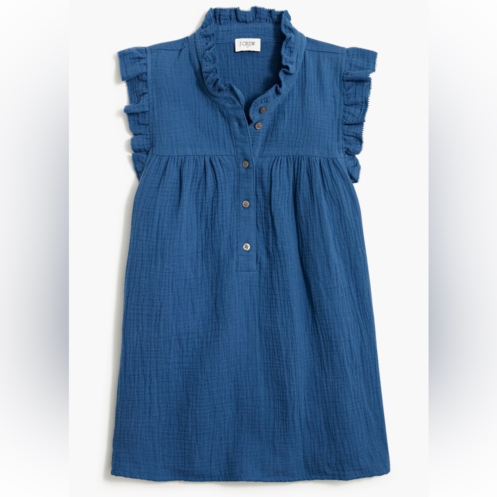 J. Crew Blue Ruffle Blouse